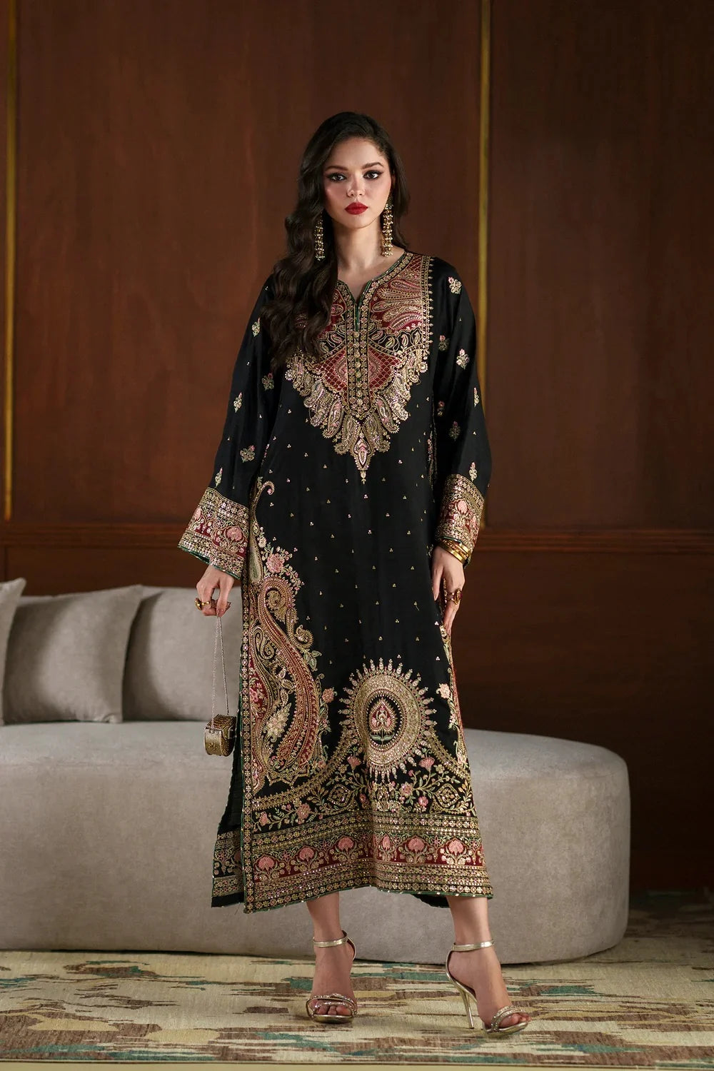 ETHNC SILK E-1098 KAFTAN 2PC