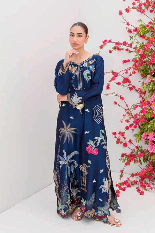 FLAIRS SILK KAFTAN 2PC ZINK