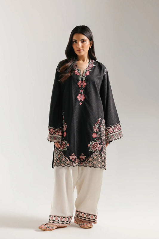 ETHNC KURTA SET 2PC JET BLACK