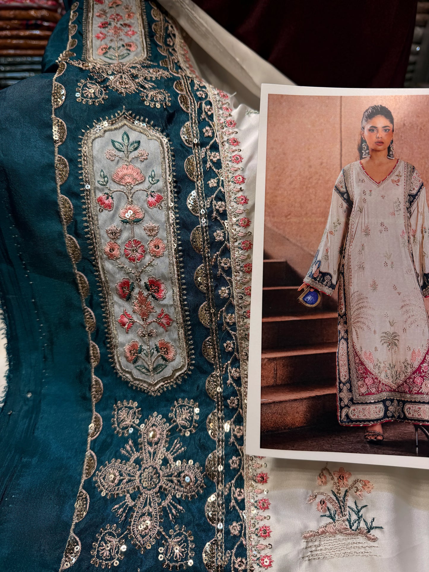 ETHNC SILK E-1046 KAFTAN 2PC