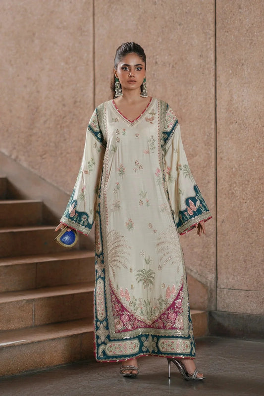 ETHNC SILK E-1046 KAFTAN 2PC