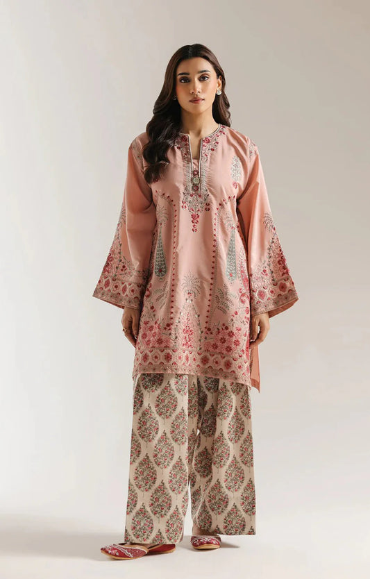 ETHNC KURTA SET 2Pc E-314 BLUSH CORAL