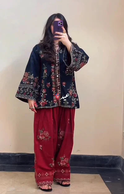 ETHNC BLACK & RED 2PC