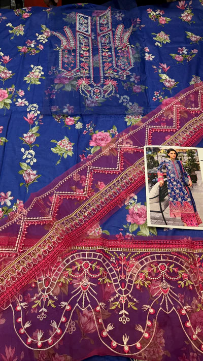 MAHNUR LAWN BLUE