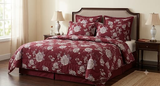 Luxury 6-Piece King Size Comforter Set (2 Sheets & 4 Pillows)