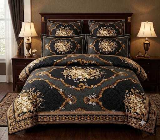 Luxury 6-Piece King Size Comforter Set (2 Sheets & 4 Pillows)