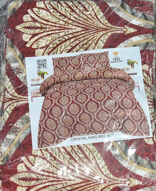 Crystal King Bed Set - Premium King Size Floral Printed Bedding Collection