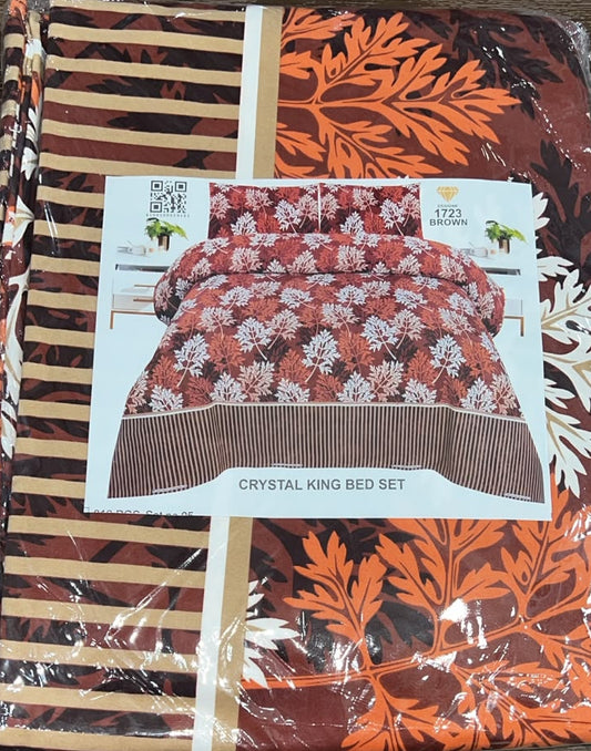Crystal King Bed Set - Premium King Size Floral Printed Bedding Collection