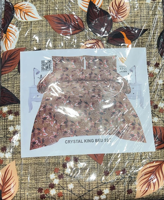 Crystal King Bed Set - Premium King Size Floral Printed Bedding Collection